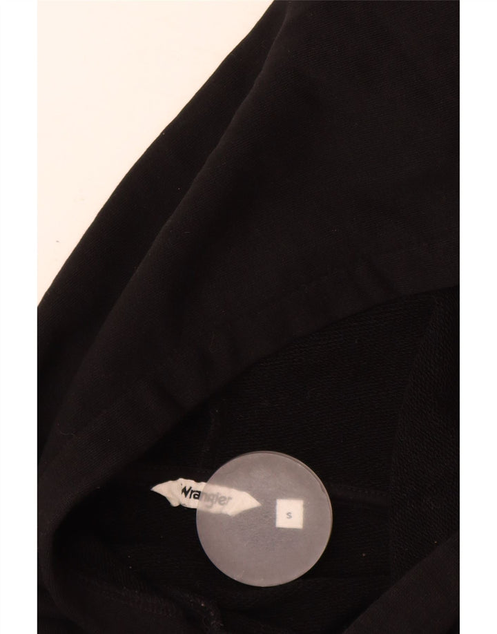 Jumper feminino com capuz gráfico grande WRANGLER Reino Unido 10 pequeno algodão preto