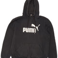 Suéter masculino Puma Graphic Zip com capuz grande algodão cinza