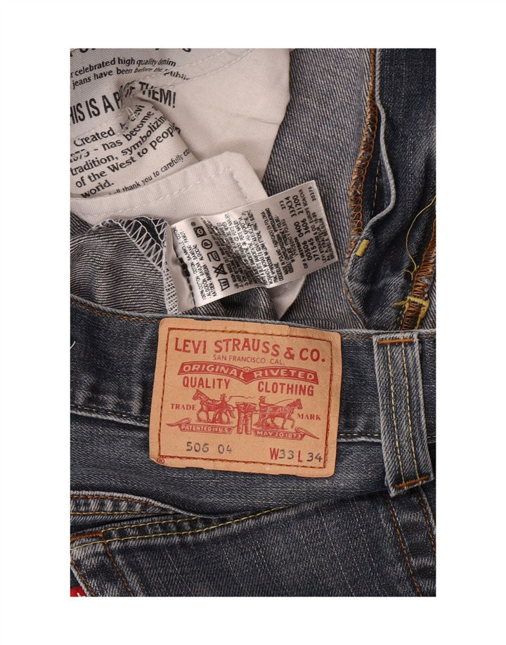 LEVI'S Mens 506 Straight Jeans W33 L30 Blue Cotton Vintage Levi's and Second-Hand Levi's from Messina Hembry 
