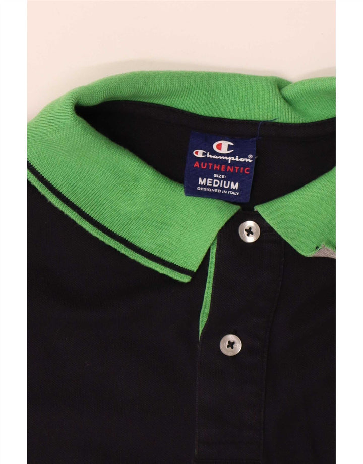 Camisa polo masculina de rugby Champion, algodão listrado azul marinho médio