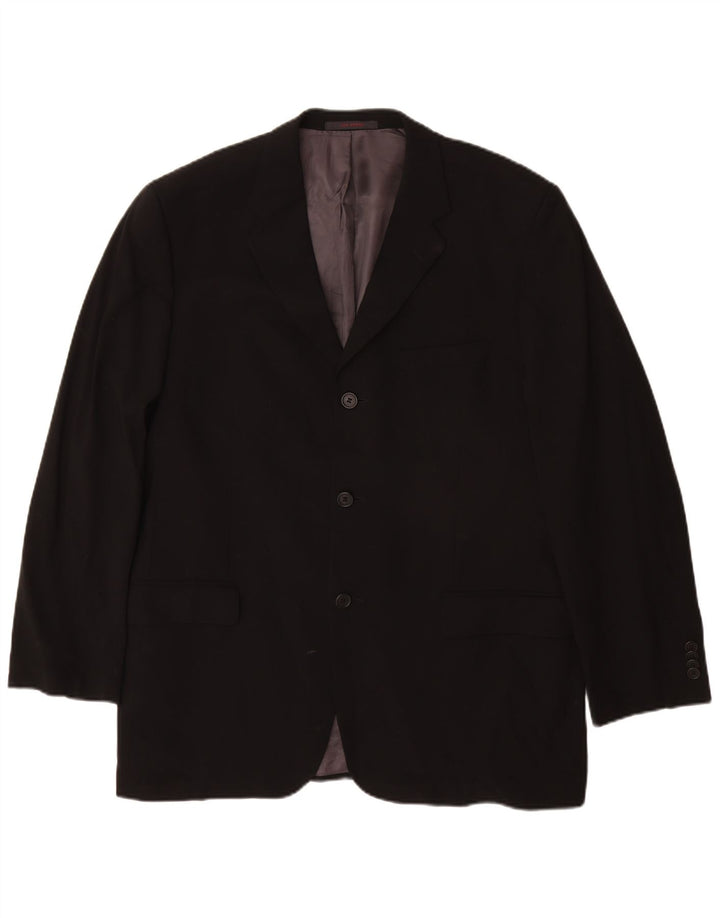 Jaqueta blazer masculina de 3 botões Ted Baker US 42 XL preta de lã nova