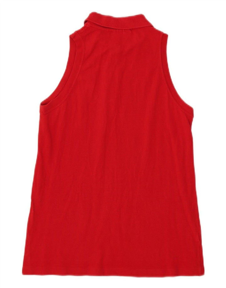 Camisa polo feminina sem mangas Lacoste tamanho 40 algodão vermelho médio