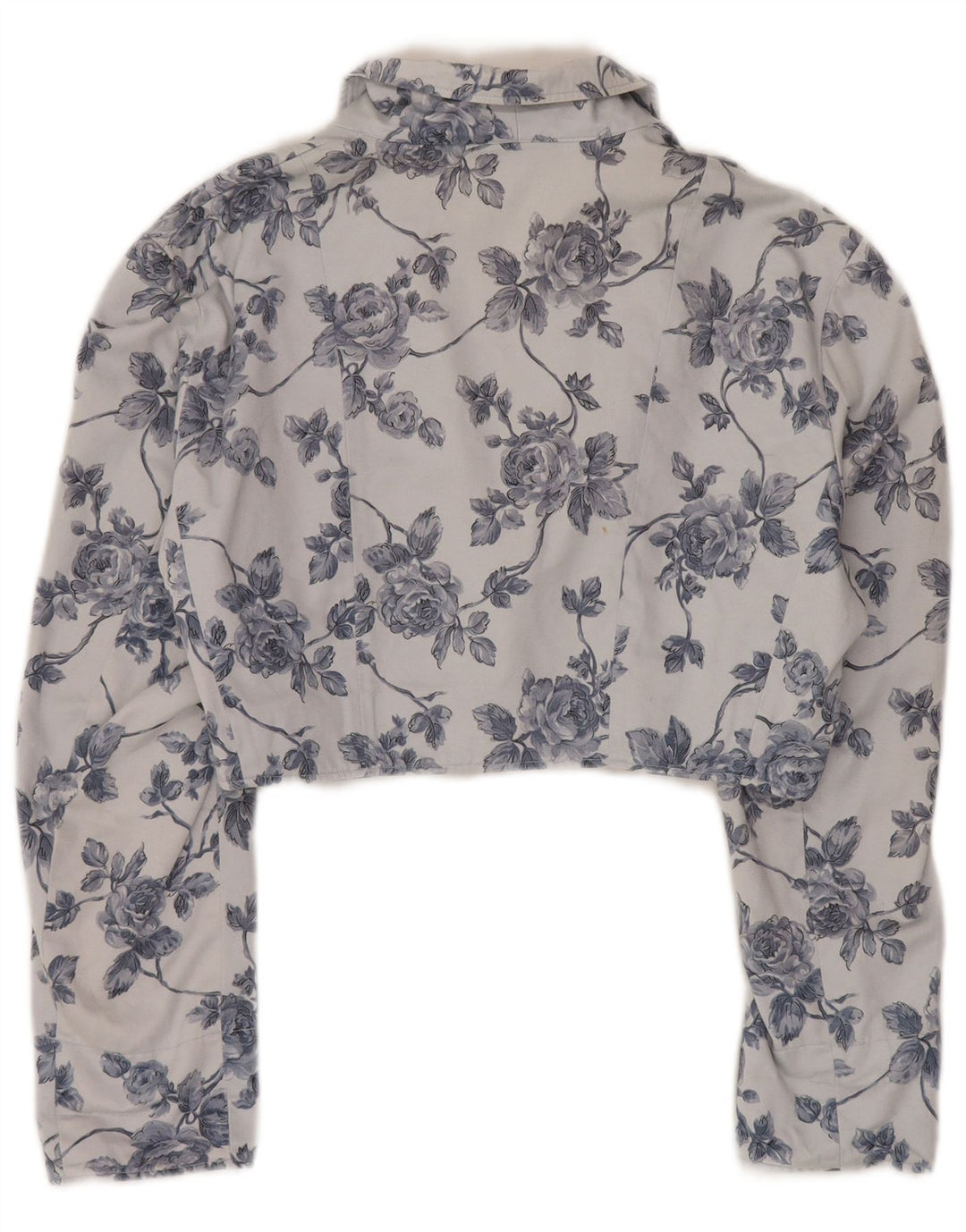 Jaqueta Bolero Feminina Vintage com 1 Botão Reino Unido 14 Floral Azul Médio