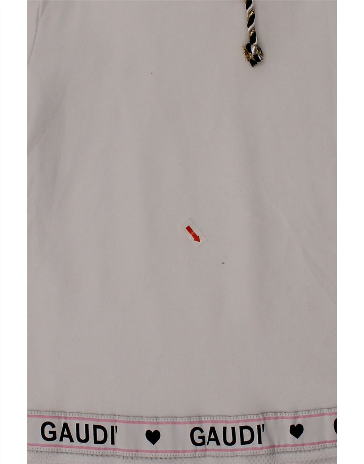 GAUDI Girls Graphic Hooded A-Line Dress 3-4 Years White Cotton Vintage Gaudi and Second-Hand Gaudi from Messina Hembry 