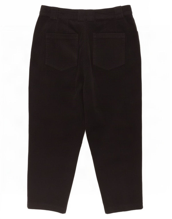 Calça feminina de veludo cotelê Topshop cintura alta UK 18 XL W36 L25 preta
