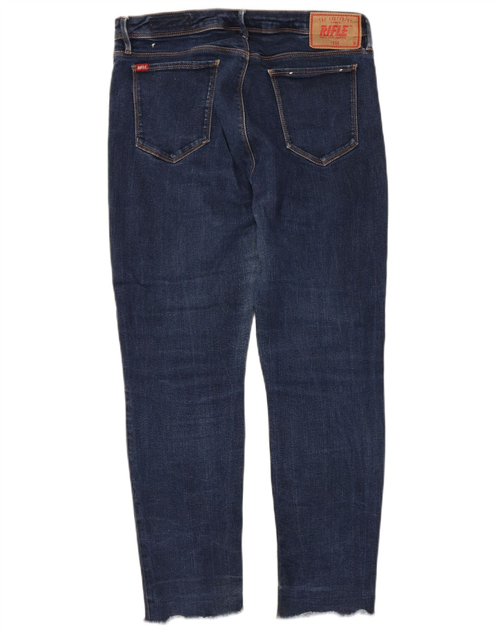 Rifle feminino slim jeans W32 L25 algodão azul