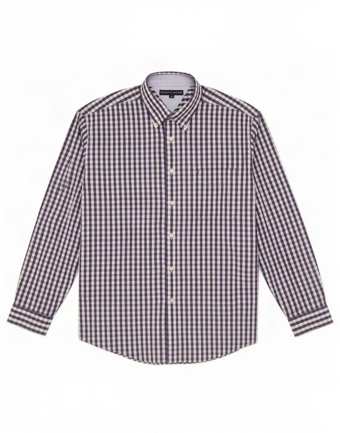 Camisa masculina Tommy Hilfiger XL azul marinho algodão guingão