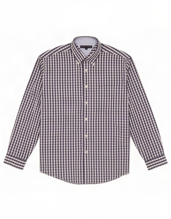 Camisa masculina Tommy Hilfiger XL azul marinho algodão guingão