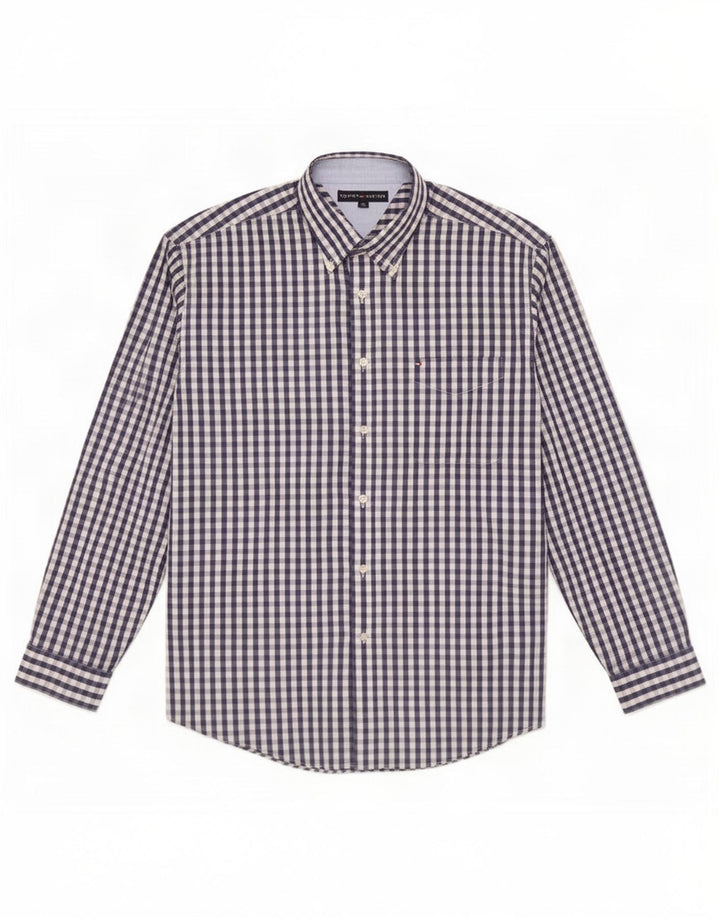 Camisa masculina Tommy Hilfiger XL azul marinho algodão guingão