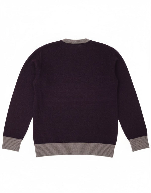 North Sails Boys V-Neck Jumper Sweater 11-12 Years Purple Wool