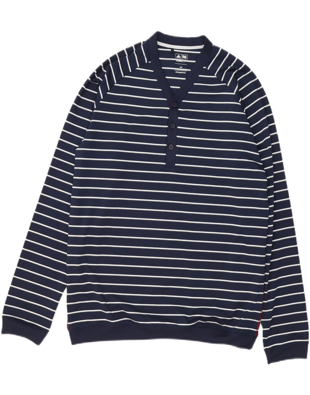 Adidas Mens Climalite Moletom Jumper Grande Azul Marinho Listrado Poliéster