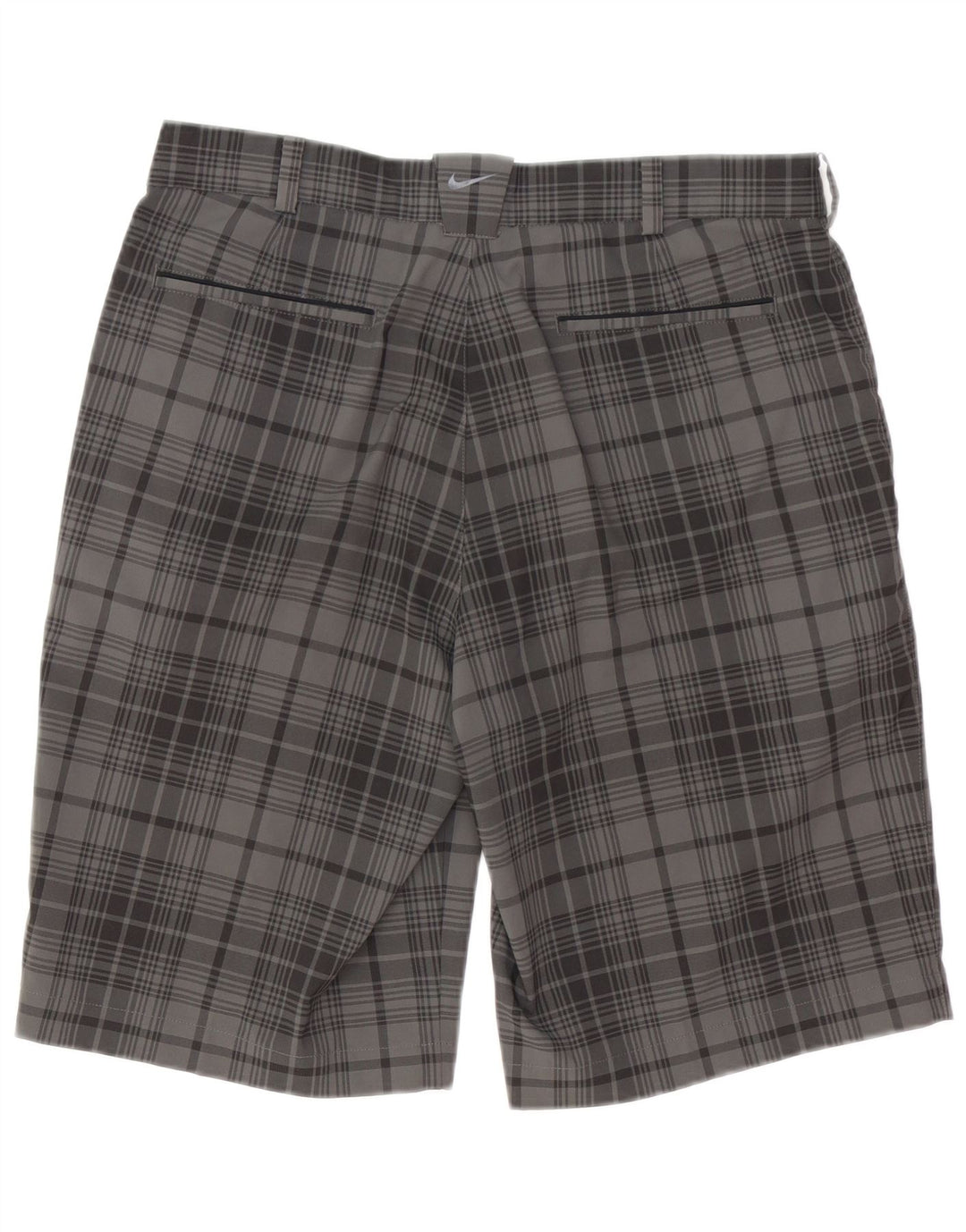 Shorts masculino Nike Dri Fit Chino W32 poliéster xadrez cinza médio