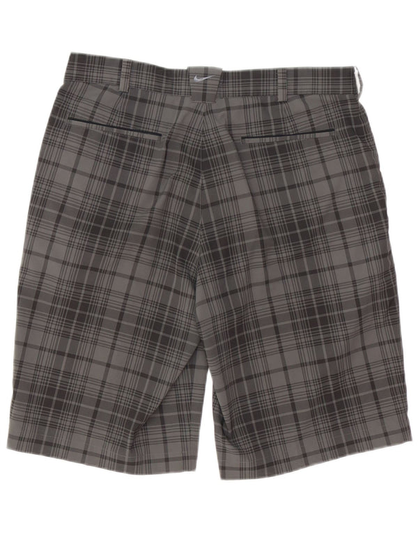 Shorts masculino Nike Dri Fit Chino W32 poliéster xadrez cinza médio