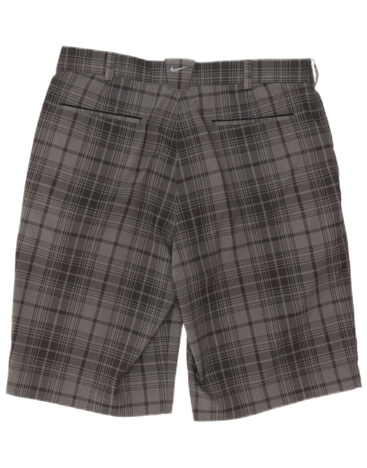 Shorts masculino Nike Dri Fit Chino W32 poliéster xadrez cinza médio