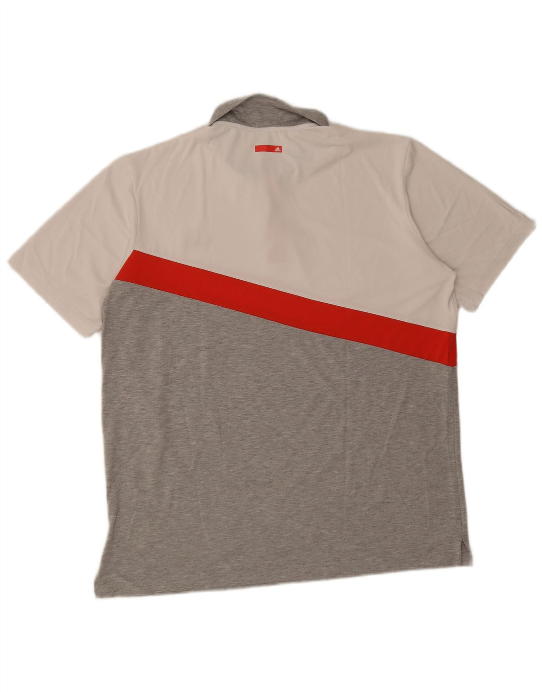 Adidas Mens Climalite Polo Shirt Grande Cinza Colorblock Poliéster