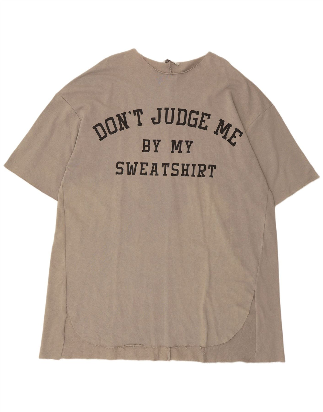 Vestido camiseta feminino grande com estampa Zara Reino Unido 14 algodão cinza médio