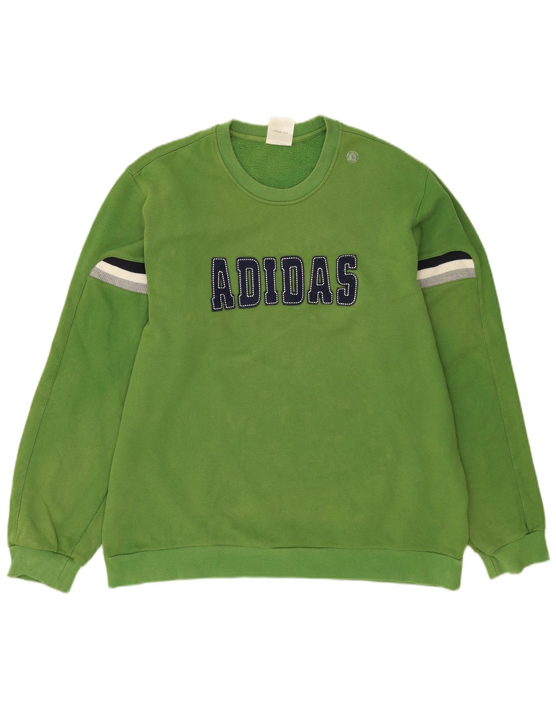 ADIDAS Mens Graphic Sweatshirt Jumper Grande Algodão Verde