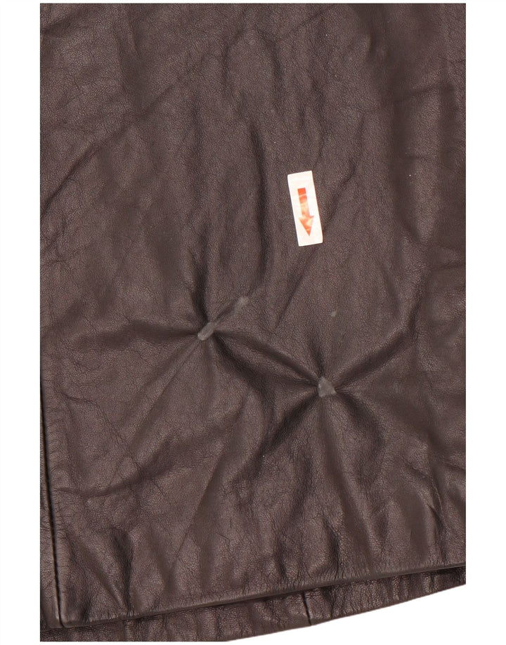 Jaqueta de couro feminina vintage IT 42 couro preto médio