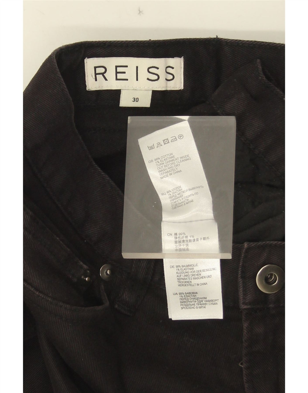 Jeans Shacket Slim Feminino Reiss W30 L33 Algodão Preto