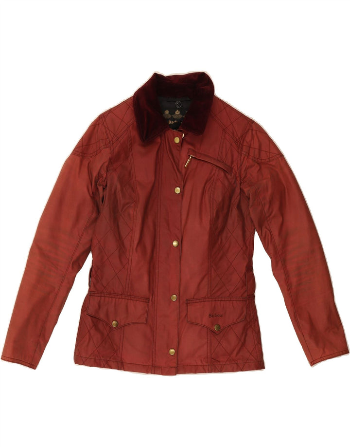BARBOUR Womens Quilted Jacket UK 8 Small  Red Vintage Barbour and Second-Hand Barbour from Messina Hembry 