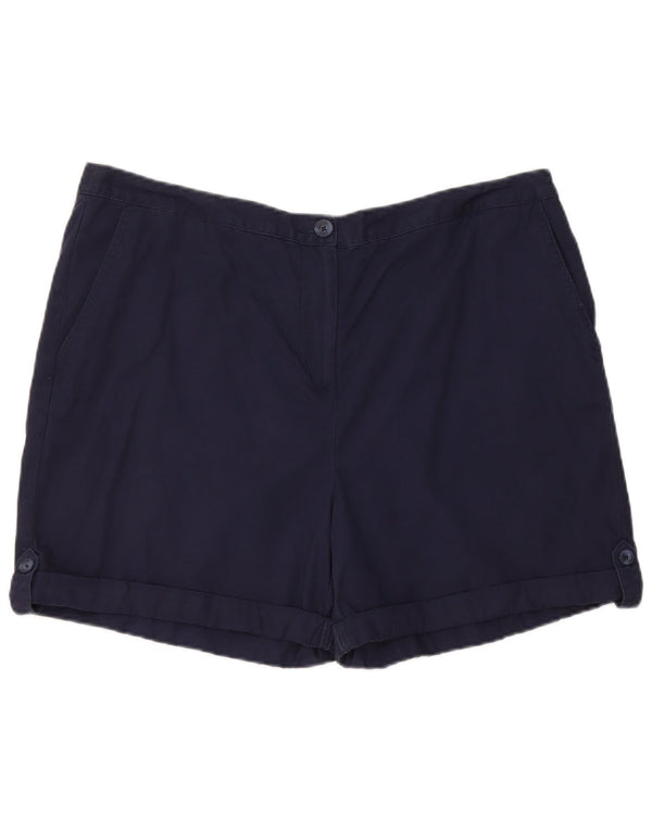 Shorts Chino feminino Marks & Spencer UK 18 XL W36 algodão azul marinho