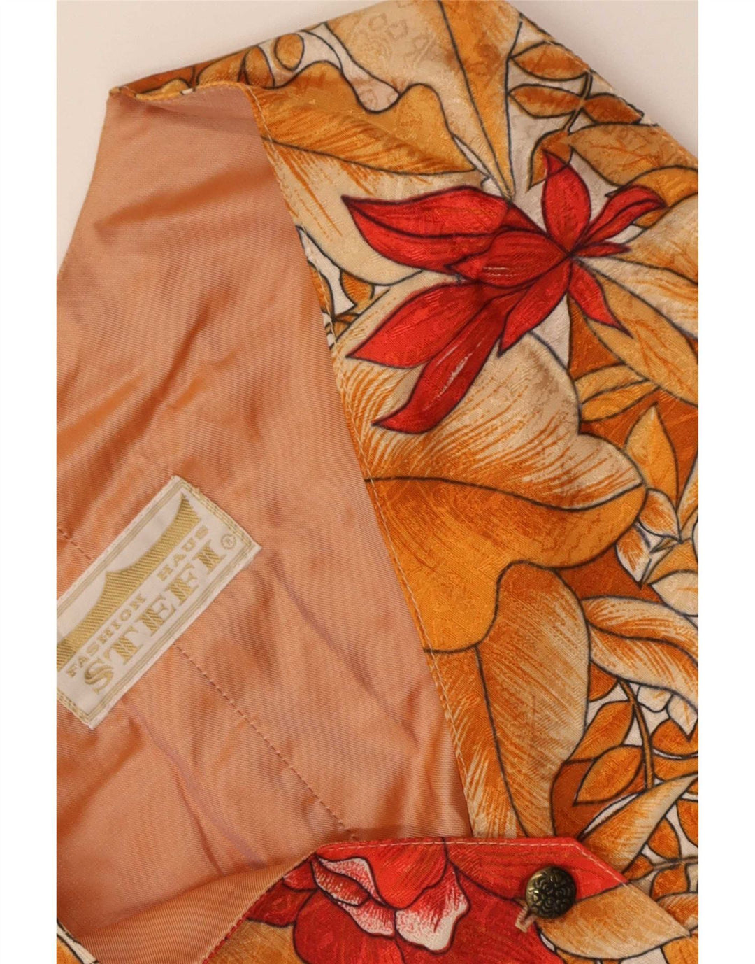 Colete feminino vintage UK 10 pequeno floral multicolorido