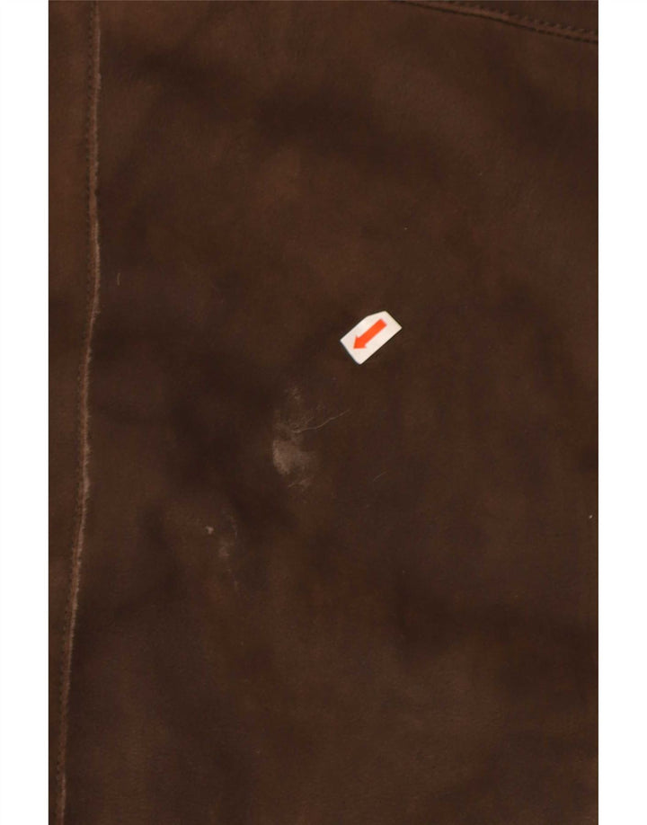 Jaqueta bomber masculina vintage de camurça UK 40 grande marrom