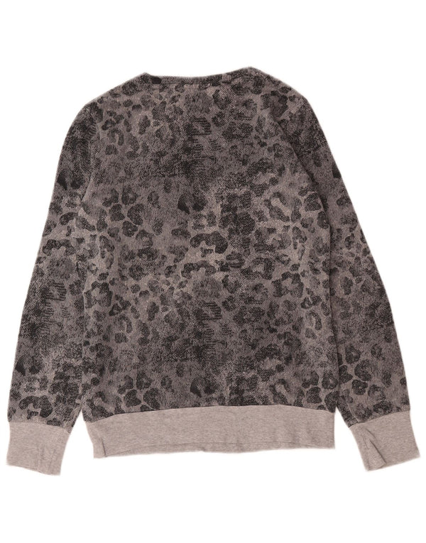 Suéter gráfico Adidas feminino 13-14 anos cinza estampa animal algodão