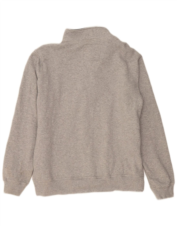 CREW CLOTHING Suéter masculino com zíper e gola XL algodão cinza