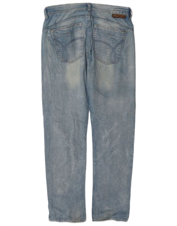 Calça jeans reta masculina Calvin Klein W32 L34 azul algodão