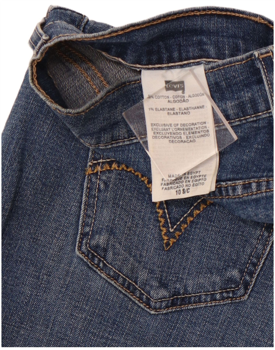 Levi's feminino 506 jeans retos US 10 grande W30 L27 algodão azul