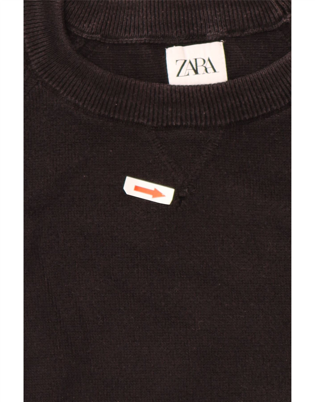 Suéter masculino ZARA com gola redonda e algodão marrom médio