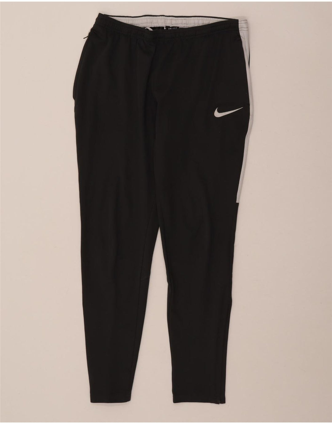 Calça de treino masculina Nike Dri Fit pequena cinza colorblock poliéster