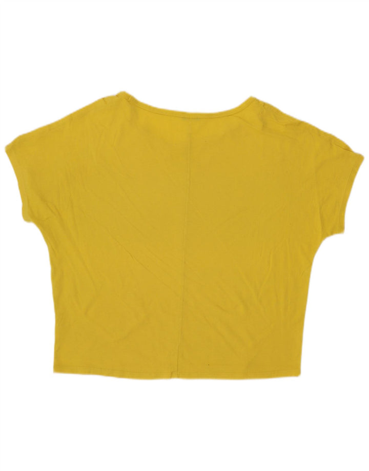 Blusa feminina gráfica BENETTON UK 16 grande amarelo