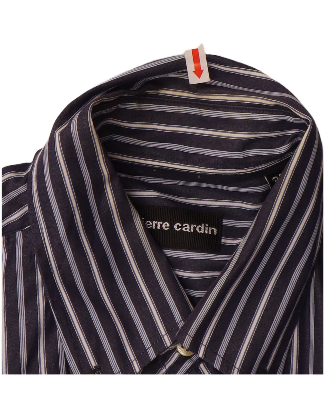 Camisa masculina PIERRE CARDIN tamanho 39 algodão listrado azul médio