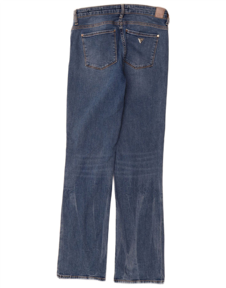Guess Calça jeans feminina curvada reta W28 L32 algodão azul