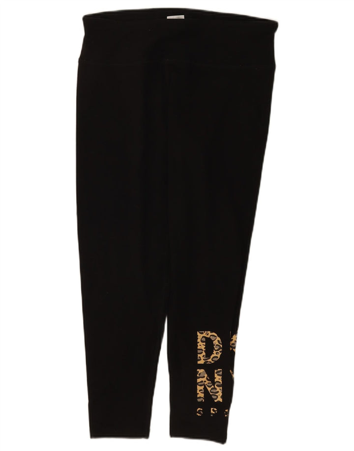 Leggings gráficas femininas Dkny UK 14 grande algodão preto