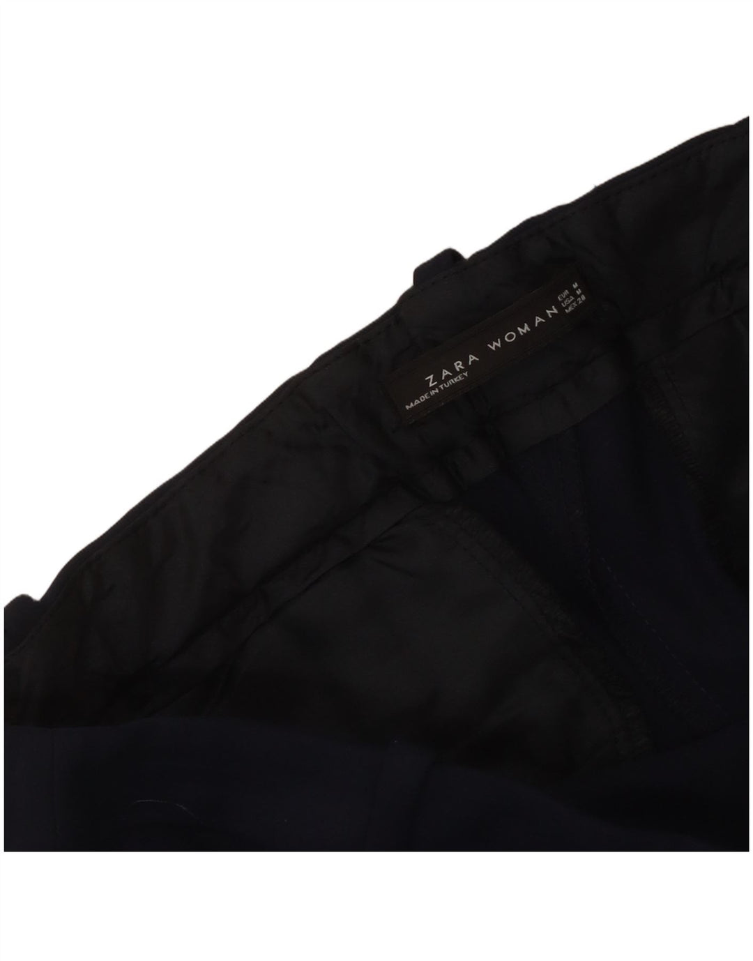 Calça feminina casual slim Zara médio W30 L27 azul marinho