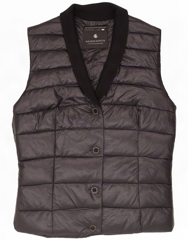 Maison Scotch Womens Perfect Fit Colete acolchoado Tamanho 2 Preto Médio