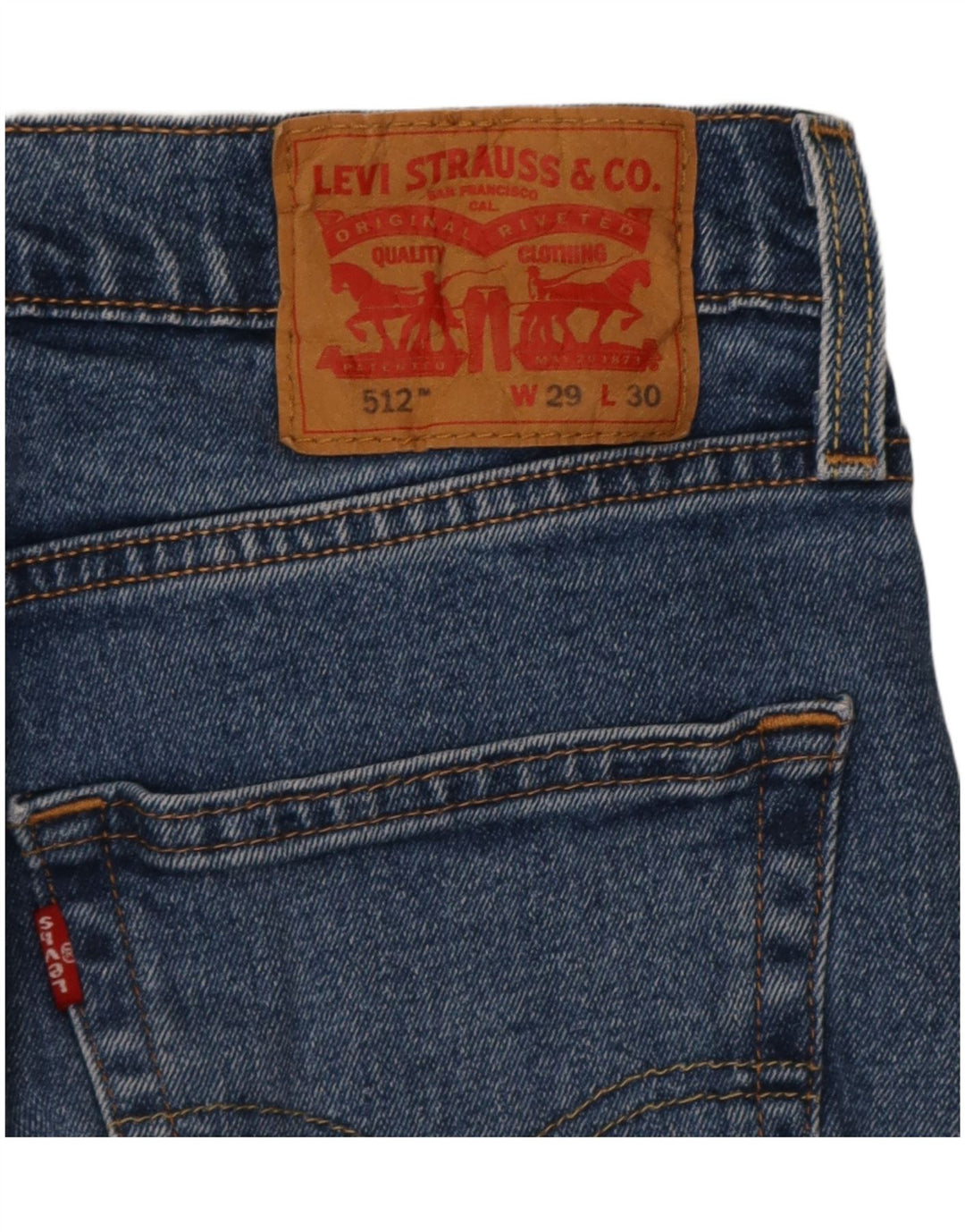 Calça jeans masculina Levi's 512 Slim Tapered W29 L30 azul algodão
