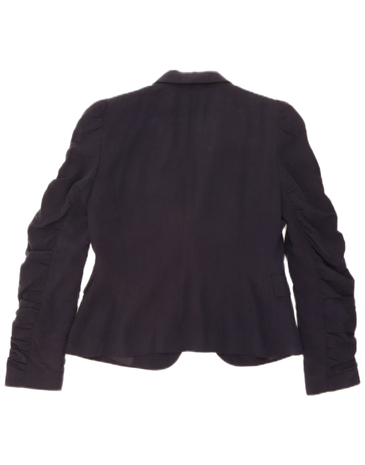 Jaqueta blazer feminina Zara com 1 botão Reino Unido 12 médio azul marinho Lyocell