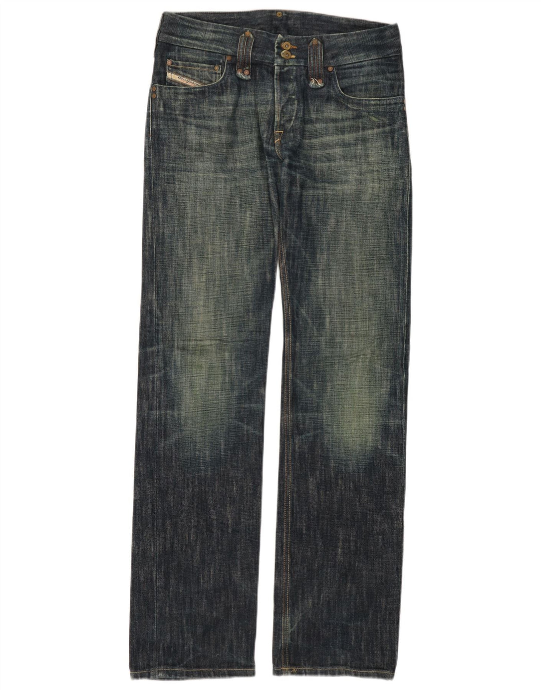 DIESEL Jeans reto feminino W30 L34 azul marinho algodão