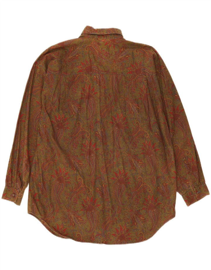 Pulôver feminino grande da Calbros IT 44 algodão caqui médio Paisley