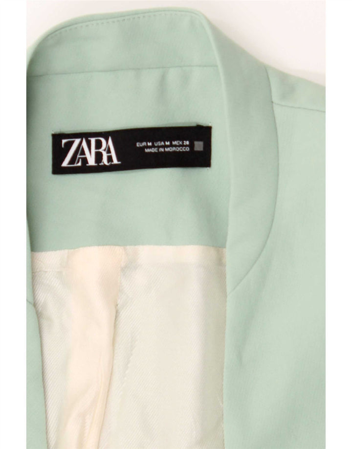 Jaqueta blazer feminina Zara UK 14 poliéster verde médio