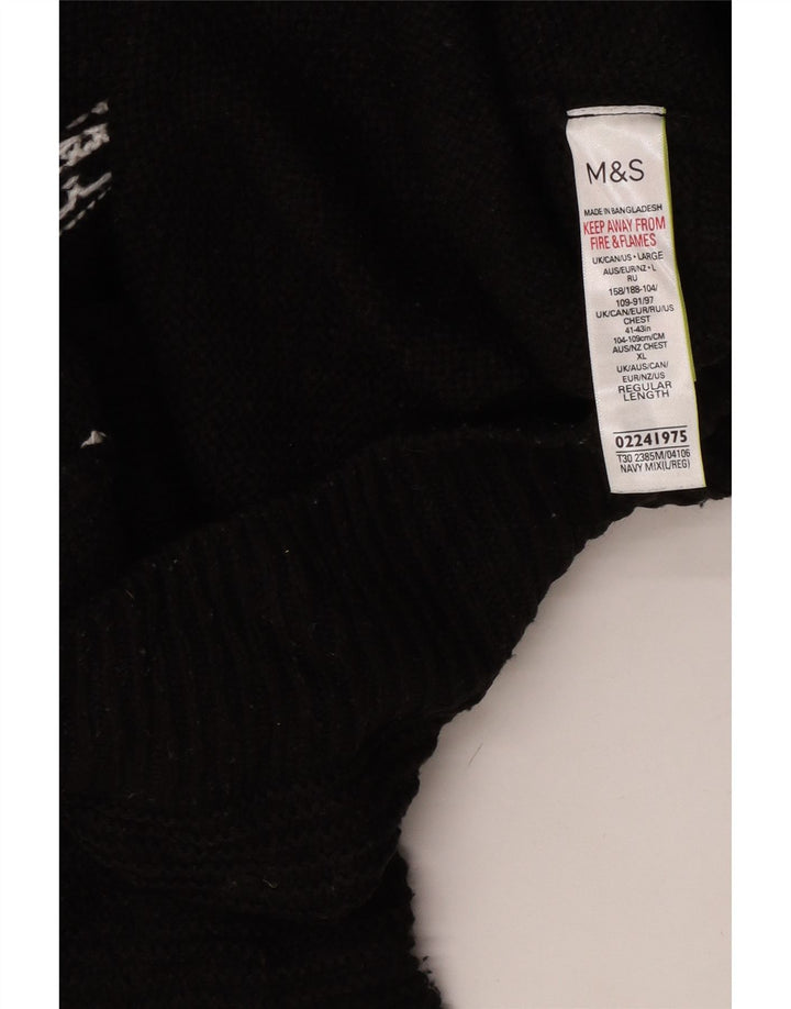 Suéter feminino Marks & Spencer com gola redonda Reino Unido 16 grande azul marinho