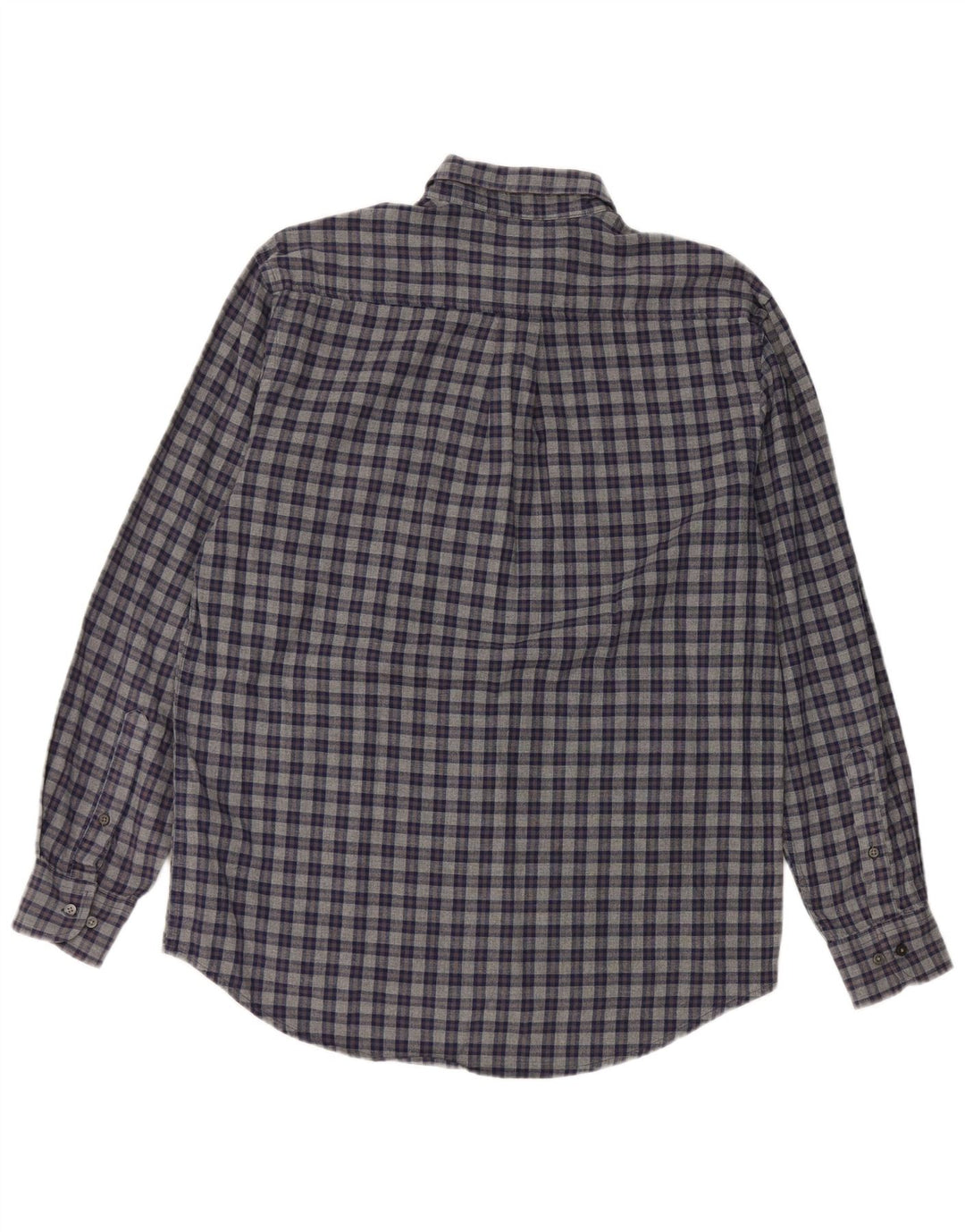 Camisa masculina Kappa de algodão xadrez azul marinho médio