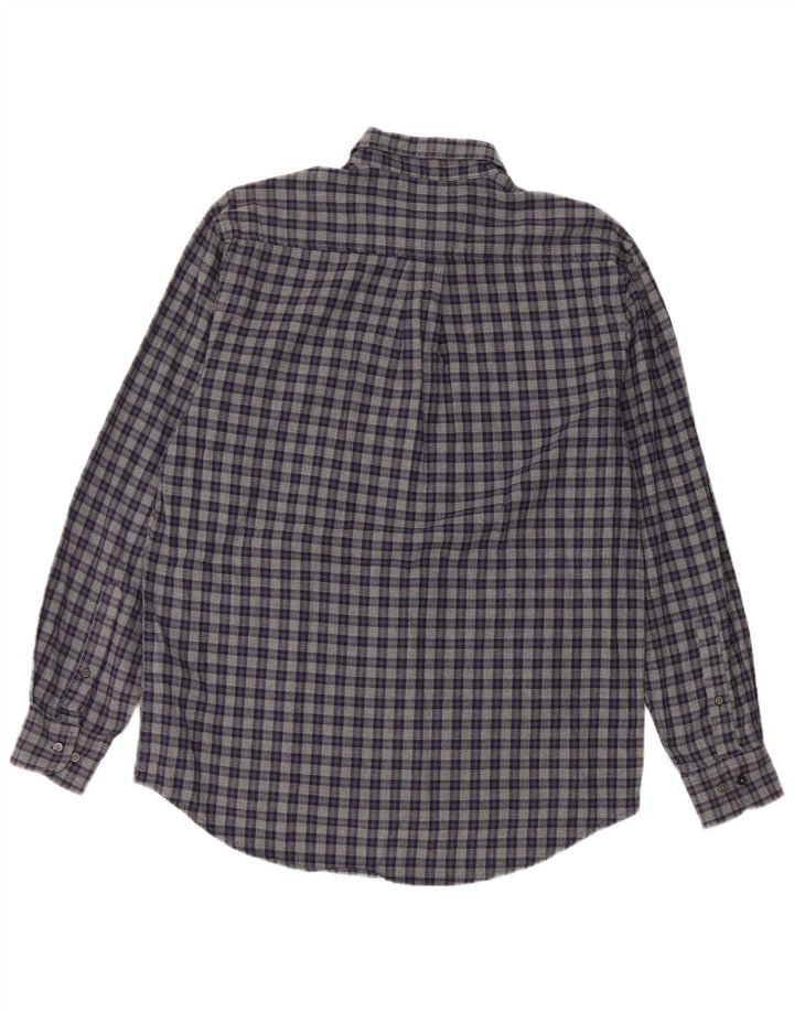 Camisa masculina Kappa de algodão xadrez azul marinho médio
