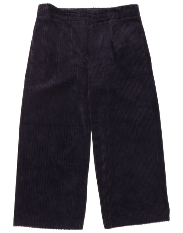 Calça feminina de veludo cotelê Marks & Spencer UK 14 grande W32 L24 azul marinho
