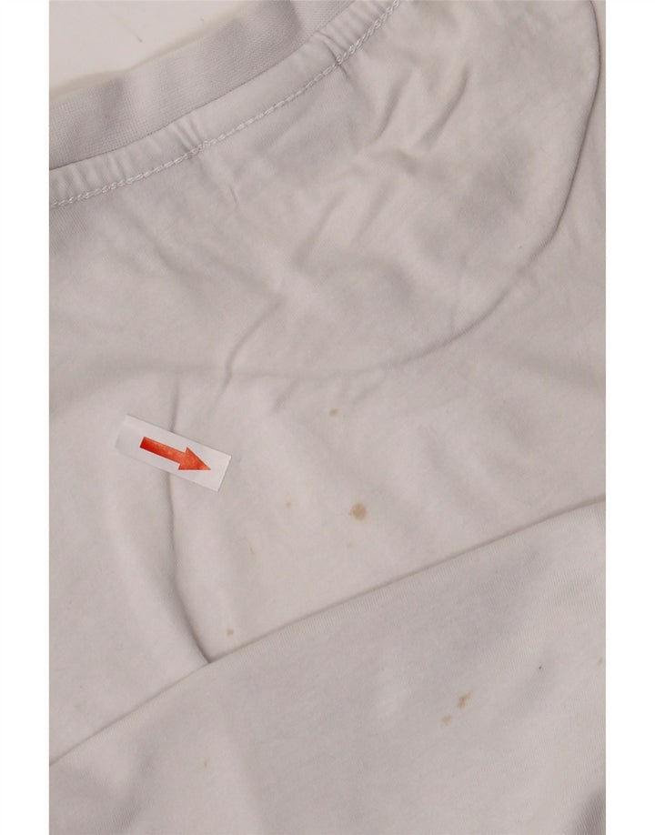 Top gráfico masculino NAPAPIJRI manga comprida médio algodão branco