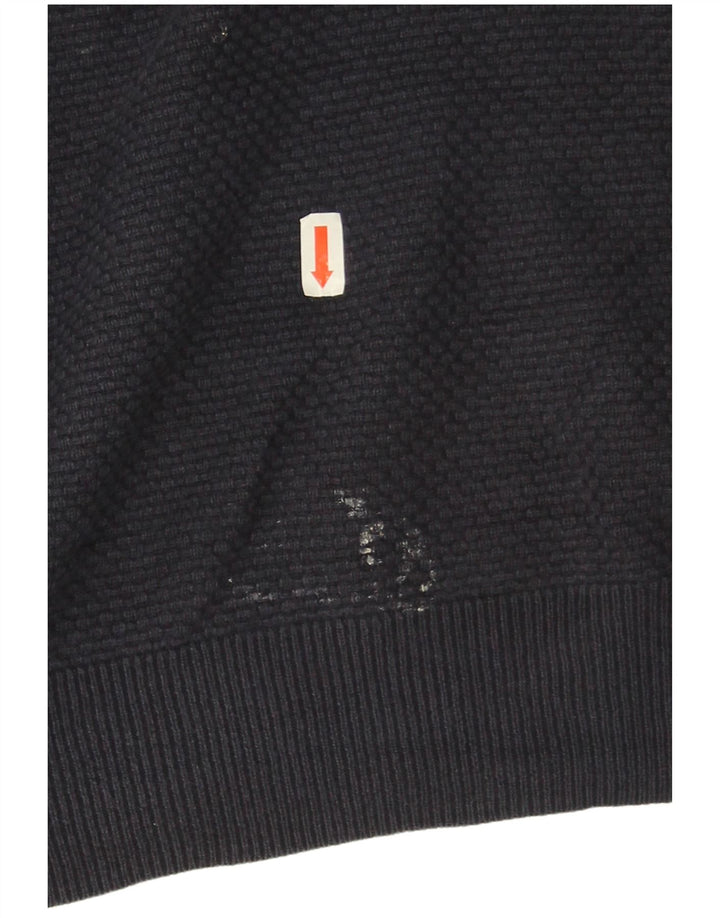 Suéter masculino Massimo Dutti com gola e botão 2XL algodão azul marinho